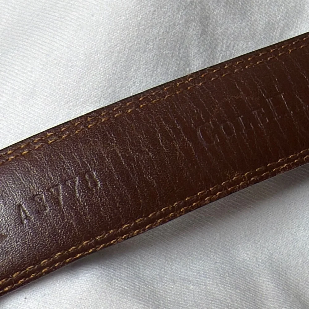Men's Cole Haan Size 40 Genuine Black Leather Belt with Gold Buckle